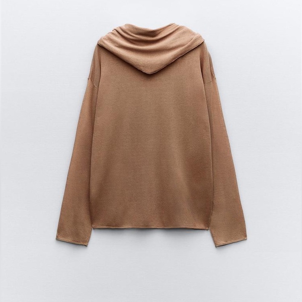 ZARA BASIC KNIT SCARF SWEATER - Picture 6 of 10